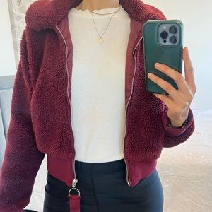 Burgundy Fur Jacket